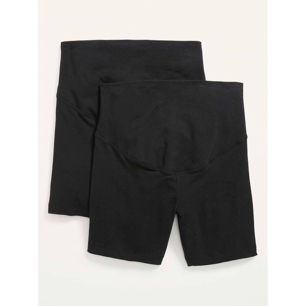 Old Navy Maternity 2-Pack Biker Shorts Black High Waist Full Panel Large